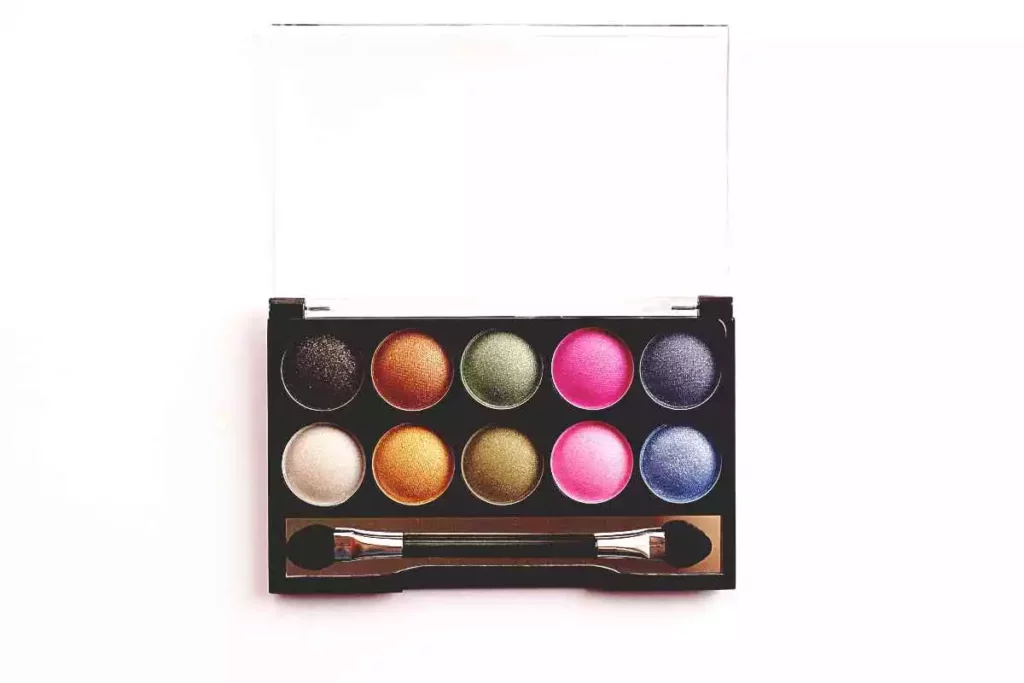 Women's makeup set with vibrant colors. 