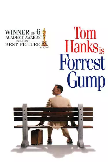 Tom Hanks as Forrest Gump on movie's poster image.