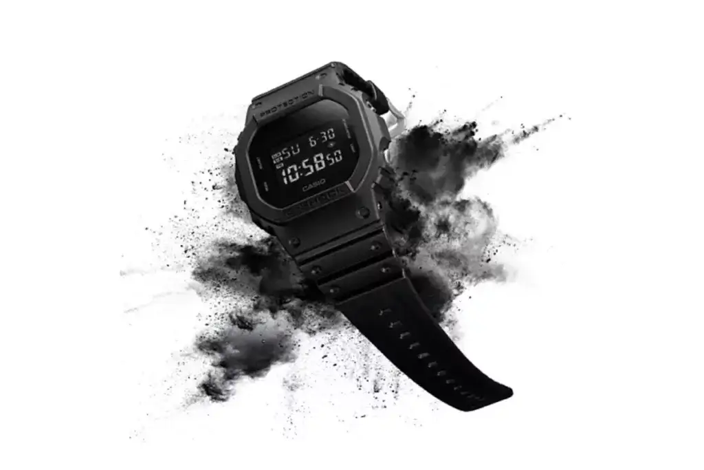 Casio G-Shock DW-5600BB-1 Black on Black is the perfect sports watch on rubber band.