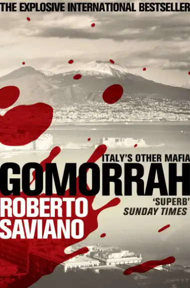 Cover of Roberto Saviano's Gomorrah, a true crime novel on Italian Camorra mafia from Naples, Campania.