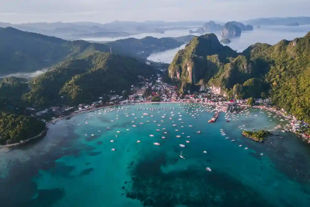 El Nido in Philippines, a municipality known for white-sand beaches and coral reefs. 